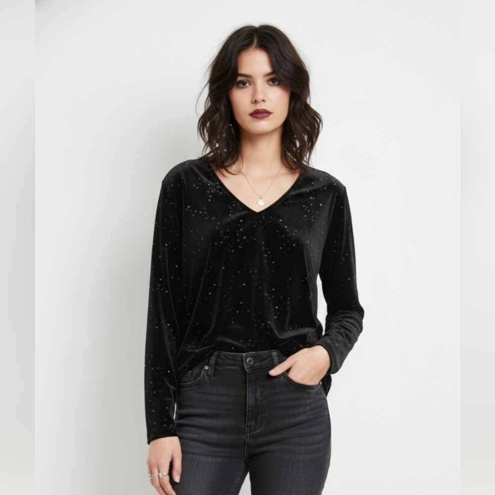 Vintage Venezia Blouse Velour Goth Whimsigoth Grunge Casual 14/16